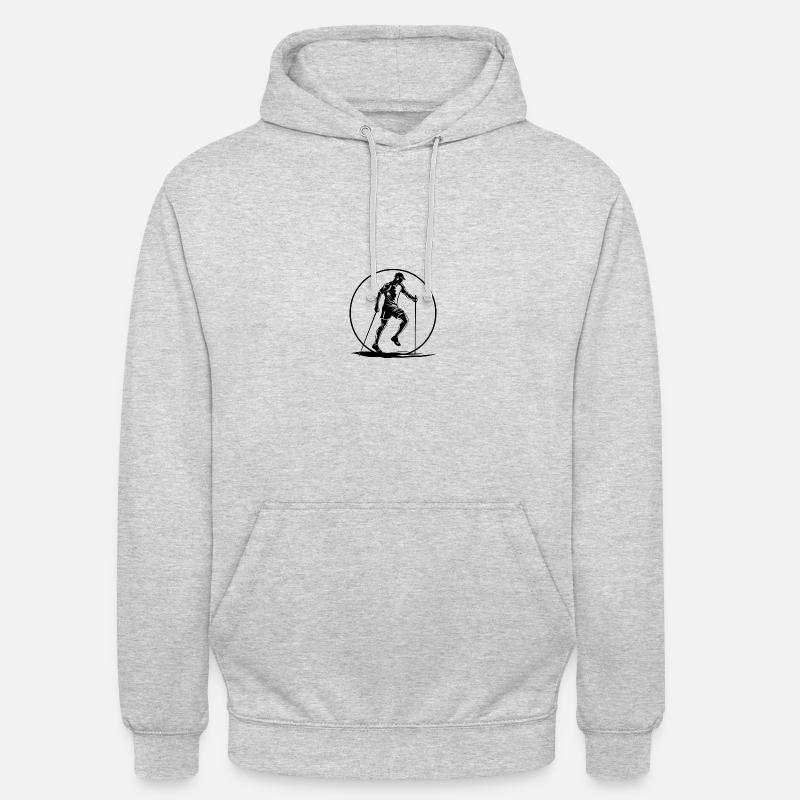 Silhouette de marche nordique - Sweat-shirt à capuche unisexe - gris clair chiné