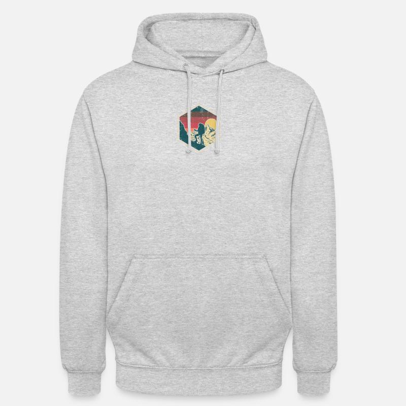 Sunset Summit Climber Hex-Abzeichen - Unisex Hoodie - Hellgrau meliert