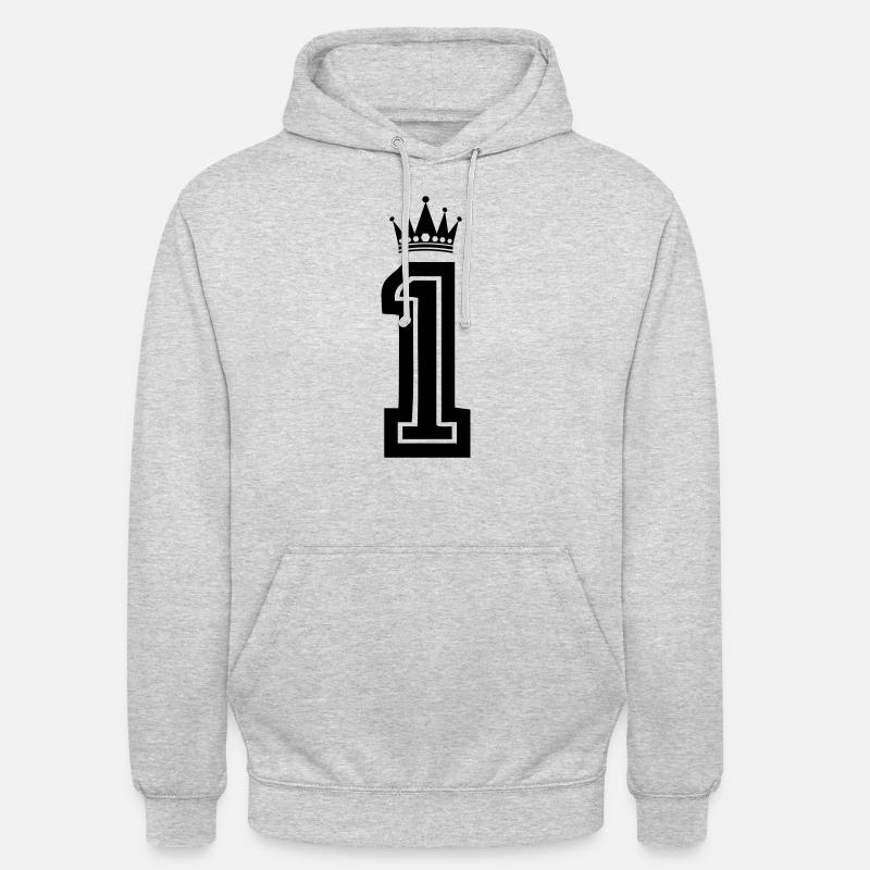 1 couronne - Sweat-shirt à capuche unisexe - gris clair chiné