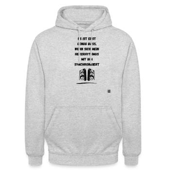 Bass Spruch - Unisex Hoodie - Hellgrau meliert - Vorne - Alina (178cm) & Michal (187cm)