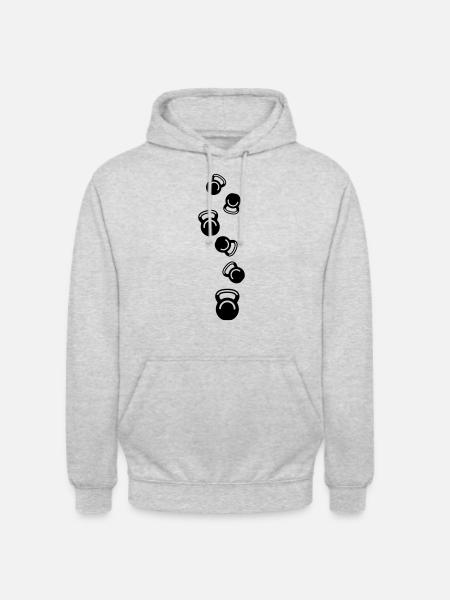 Dumbbell weights icon - Unisex Hoodie - light heather grey