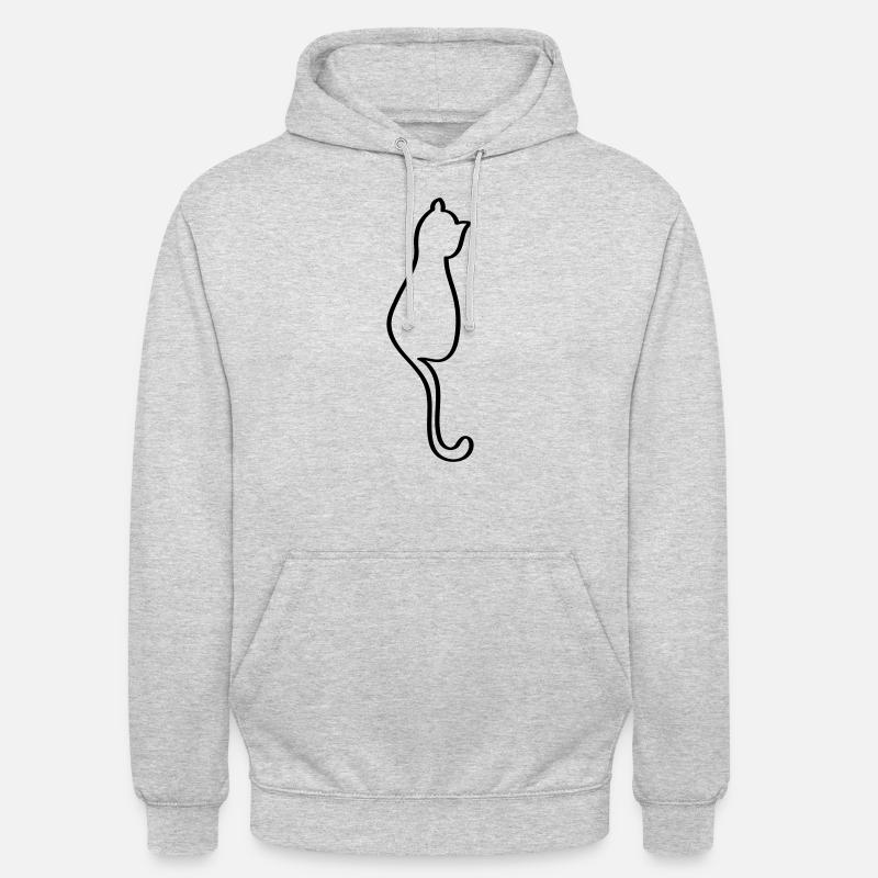Katze - Unisex Hoodie - Hellgrau meliert