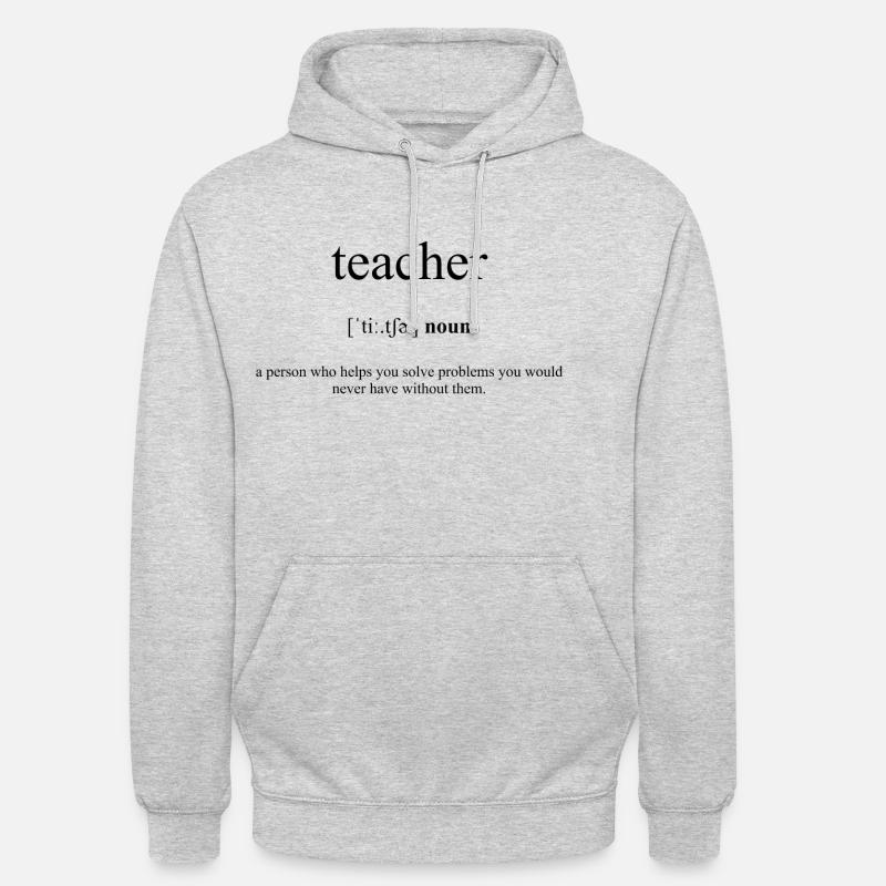 Teacher (Lehrer) Definition Dictionary. - Unisex Hoodie - Hellgrau meliert