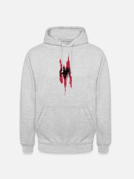Conception de l’albanaise - Sweat-shirt à capuche unisexe - gris clair chiné