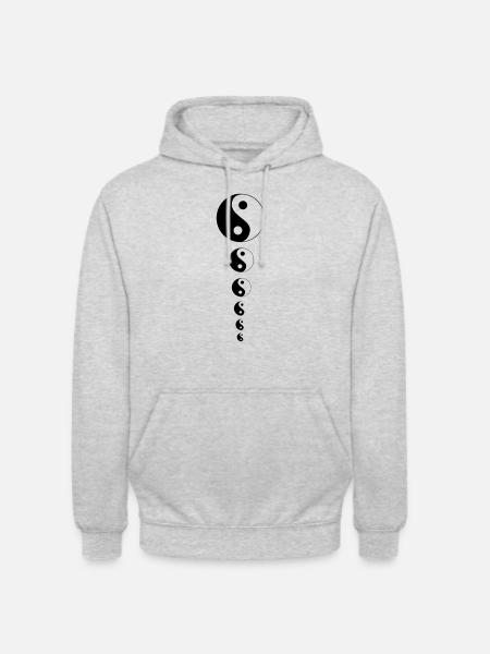 yin yang - Sweat-shirt à capuche unisexe - gris clair chiné