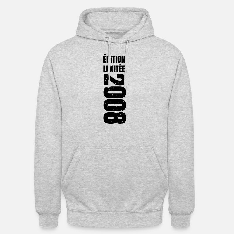 2008 édition limitée - Sweat-shirt à capuche unisexe - gris clair chiné