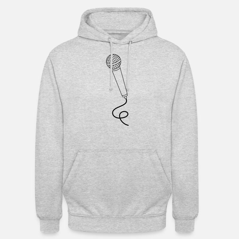 Microphone - Sweat-shirt à capuche unisexe - gris clair chiné