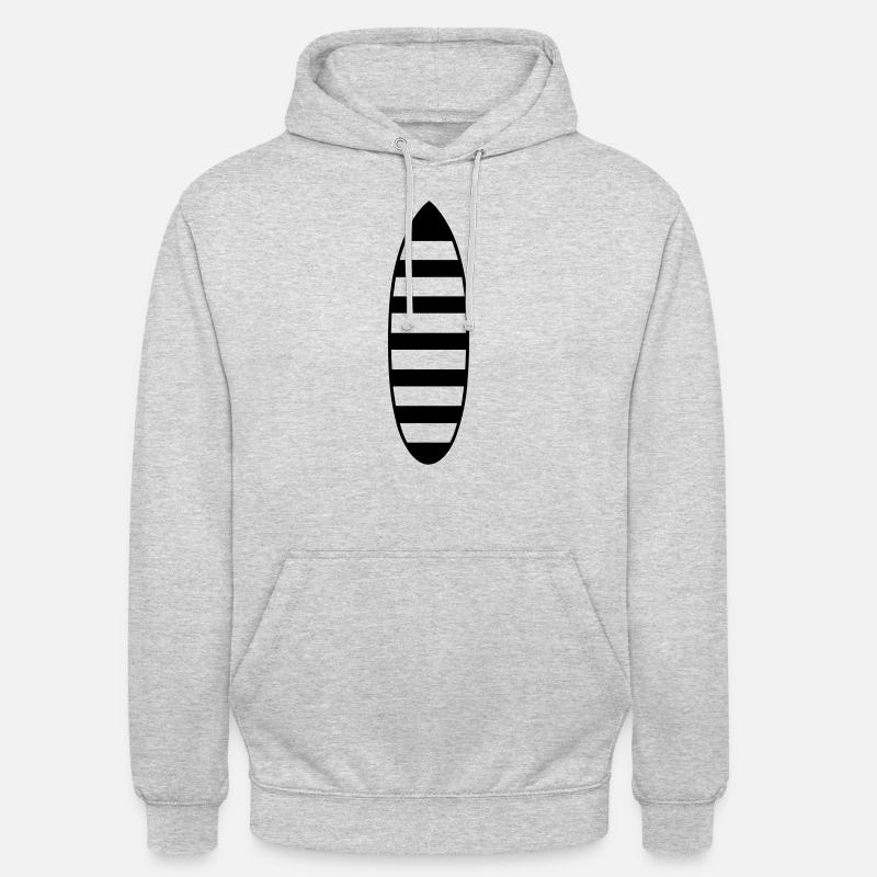 Planche de surf - Sweat-shirt à capuche unisexe - gris clair chiné