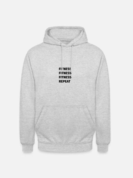 FITNESS - Unisex Hoodie - Hellgrau meliert