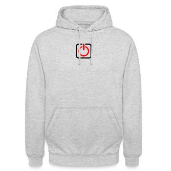 Power Button Button Button Symbol Character Icon - Unisex Hoodie - light heather grey - Front - Alina (178cm) & Michal (187cm)