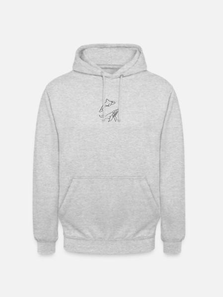 Wale, Wal - Unisex Hoodie - Hellgrau meliert