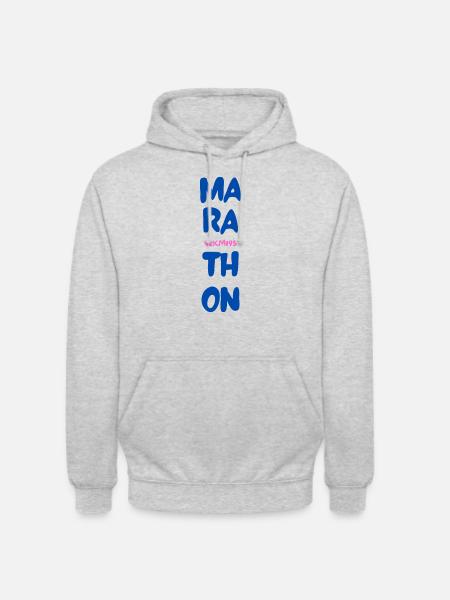 Mara 42.195 thon - Sweat-shirt à capuche unisexe - gris clair chiné