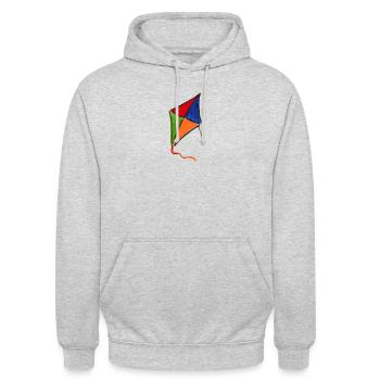 drachen kite - Unisex Hoodie - Hellgrau meliert - Vorne - Alina (178cm) & Michal (187cm)