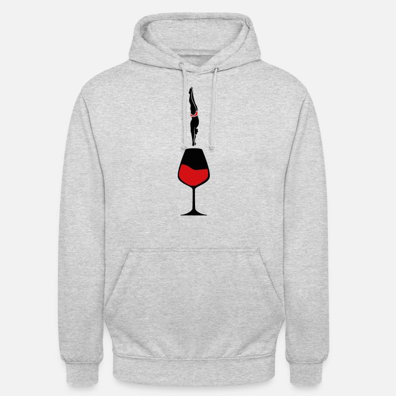 VIN CONNAISSEUR DE VIN - Sweat-shirt à capuche unisexe - gris clair chiné