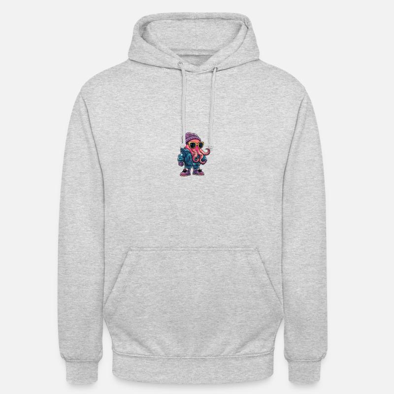 Bande dessinée d’hiver Octopus - Sweat-shirt à capuche unisexe - gris clair chiné