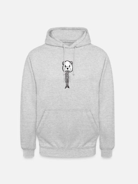 Little Bear Fish - Unisex Hoodie - light heather grey