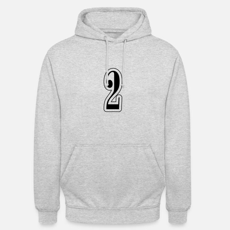 2 Symbole numérique - Sweat-shirt à capuche unisexe - gris clair chiné