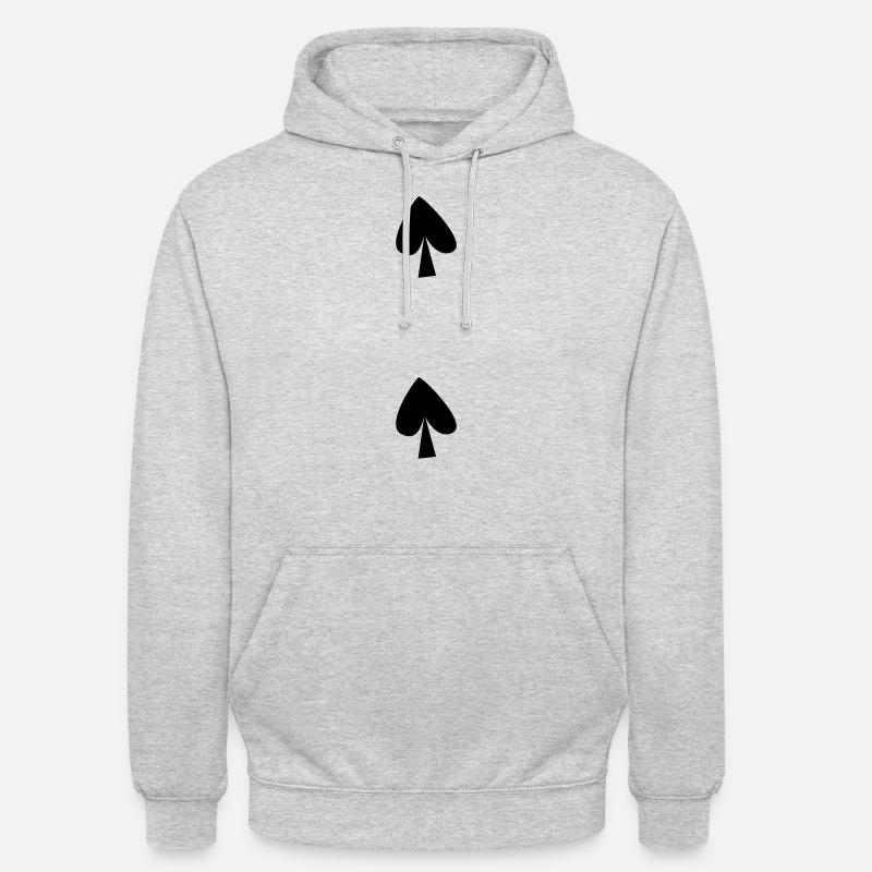 Deux de piques vectorielles - Sweat-shirt à capuche unisexe - gris clair chiné