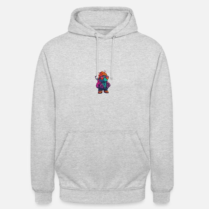 Dinosaurier triceratops Winter Comic - Unisex Hoodie - Hellgrau meliert