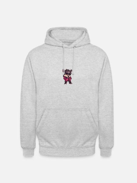 Hyäne Winter - Unisex Hoodie - Hellgrau meliert