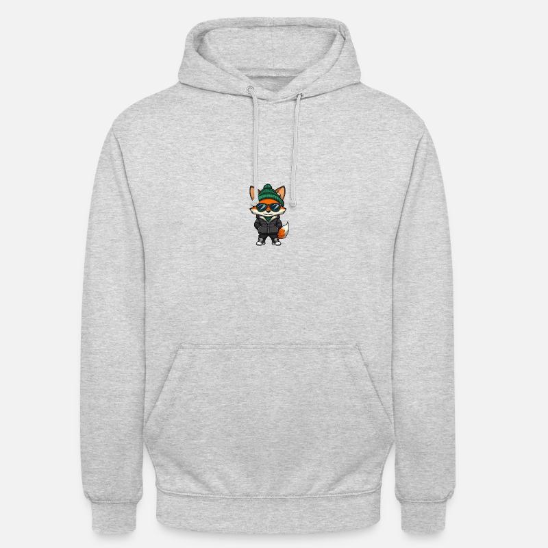 Fuchs Winter Comic - Unisex Hoodie - Hellgrau meliert