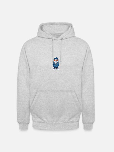 Eisbär Winter Comic - Unisex Hoodie - Hellgrau meliert
