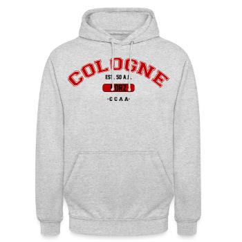 Cologne - Porz - Unisex Hoodie - Hellgrau meliert - Vorne - Alina (178cm) & Michal (187cm)