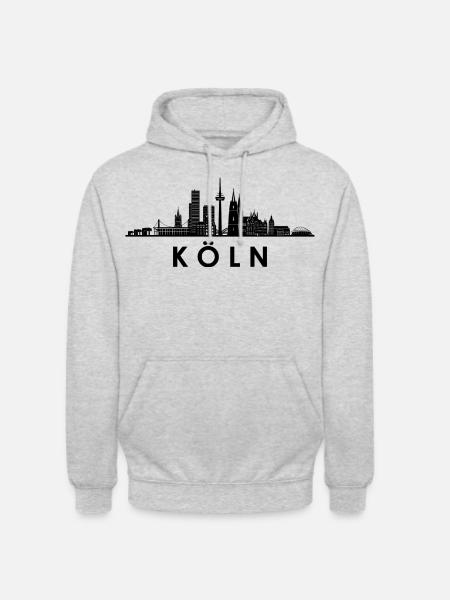 Cologne Silhouette Cologne Cathedral Germany Cologne - Unisex Hoodie - light heather grey