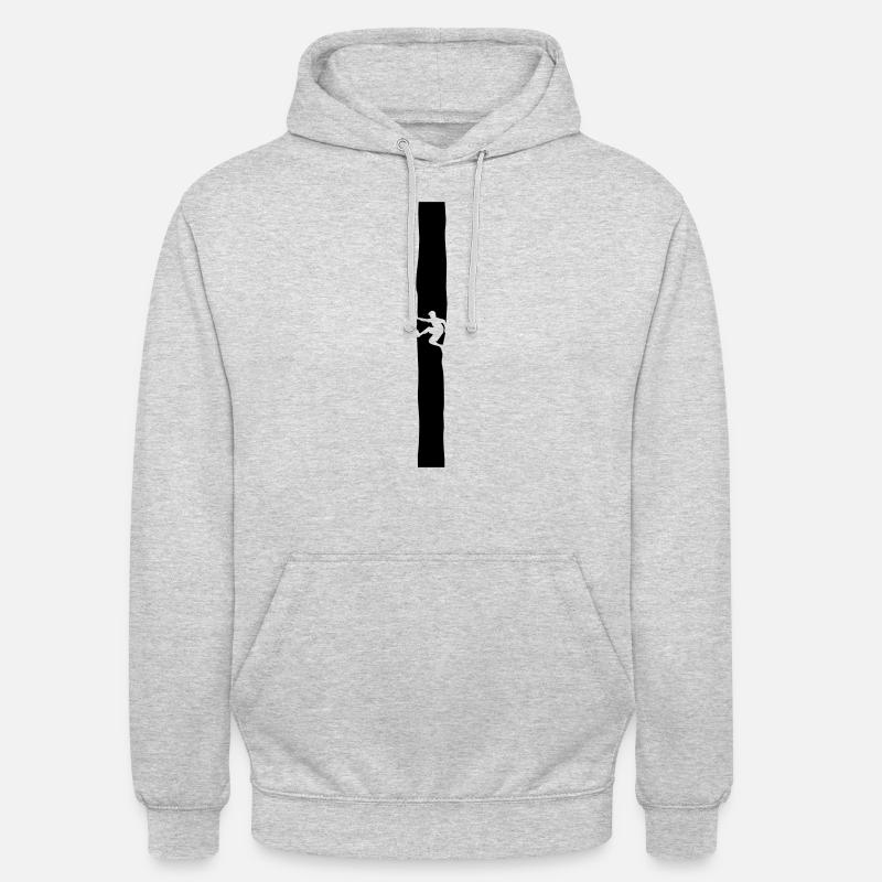 Kletterer im Kamin - Unisex Hoodie - Hellgrau meliert