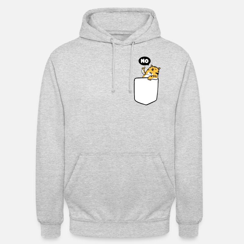 NON! NON! chat - Sweat-shirt à capuche unisexe - gris clair chiné