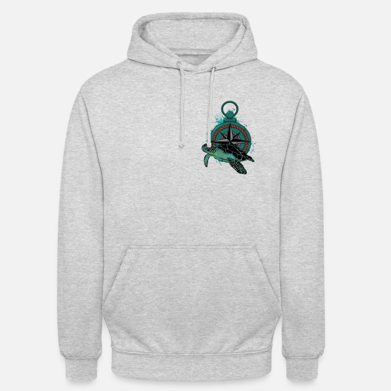 Turtle Compass - Unisex Hoodie - Hellgrau meliert