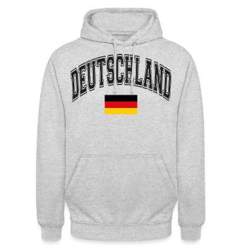Allemagne - Sweat-shirt à capuche unisexe - gris clair chiné - Devant - Alina (178cm) & Michal (187cm)