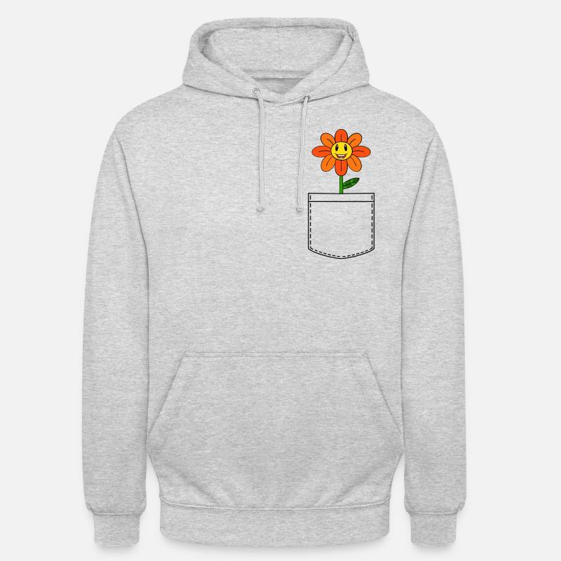 Faux fleur de poche - Sweat-shirt à capuche unisexe - gris clair chiné