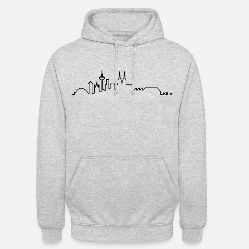 cologne ligne d'horizon - Sweat-shirt à capuche unisexe - gris clair chiné