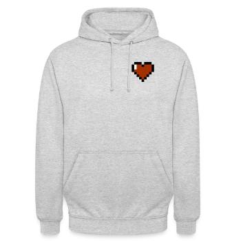 8-bit heart - Unisex Hoodie - light heather grey - Front - Alina (178cm) & Michal (187cm)