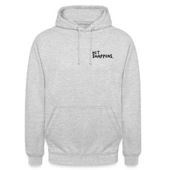hit shappens. - Unisex Hoodie - Hellgrau meliert - Vorne - Alina (178cm) & Michal (187cm)