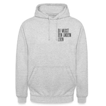 Du musst dein Ändern leben - Unisex Hoodie - Hellgrau meliert - Vorne - Alina (178cm) & Michal (187cm)
