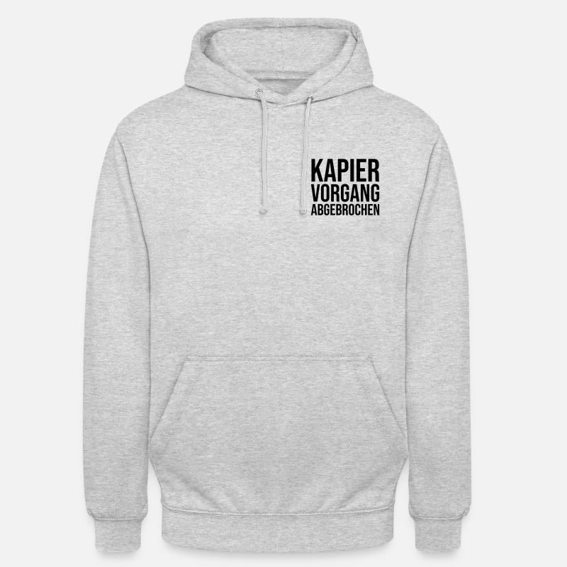 Kapiervorgang abgebrochen - Unisex Hoodie - Hellgrau meliert