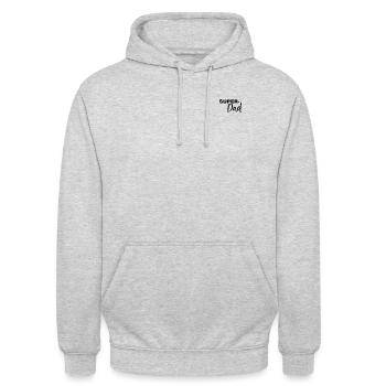 Super papa - Sweat-shirt à capuche unisexe - gris clair chiné - Devant - Alina (178cm) & Michal (187cm)