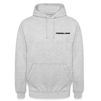 Fussball 2000 - Unisex Hoodie - Hellgrau meliert - Vorne - Alina (178cm) & Michal (187cm)