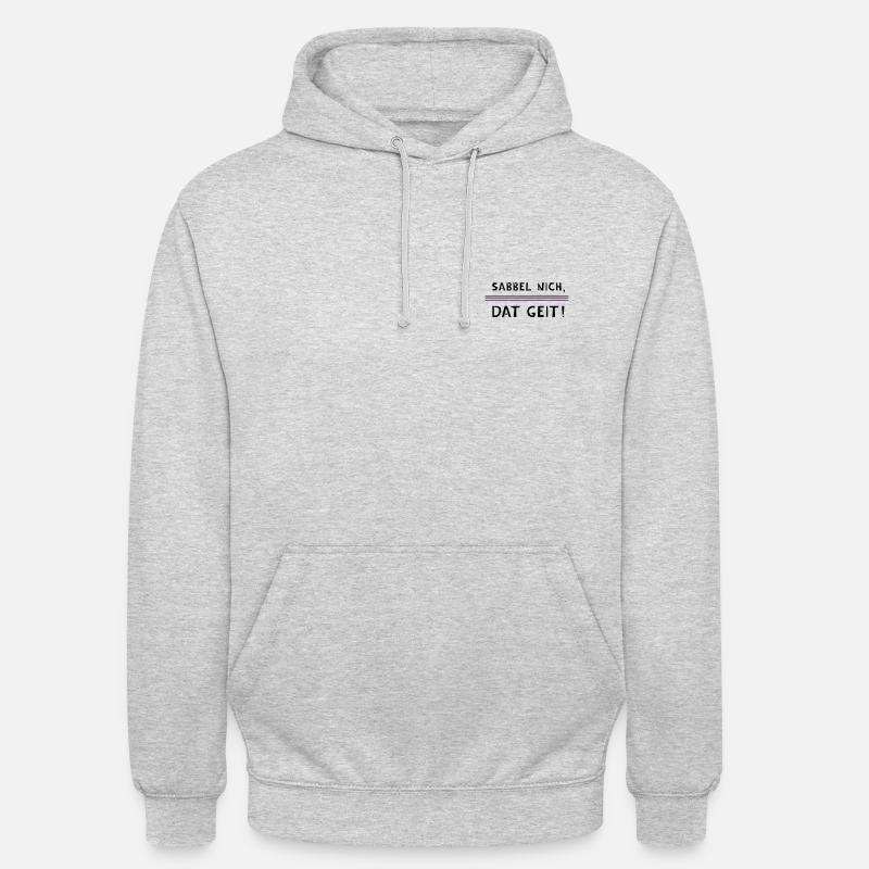 Sabbel pas, dat geit! - Sweat-shirt à capuche unisexe - gris clair chiné