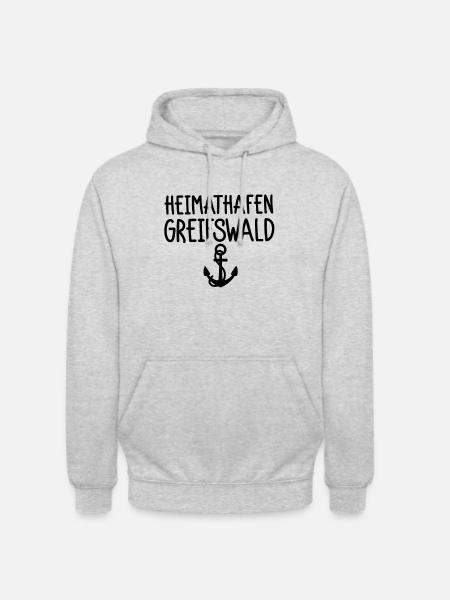 Heimathafen Greifswald - Unisex Hoodie - Hellgrau meliert
