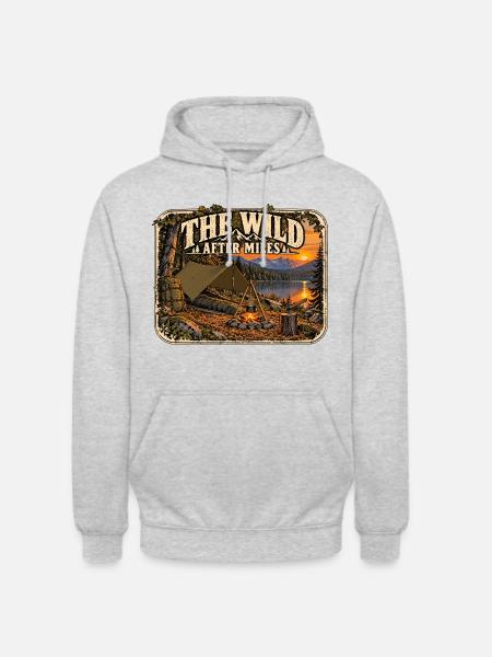 Die Wildnis nach Meilen - Unisex Hoodie - Hellgrau meliert