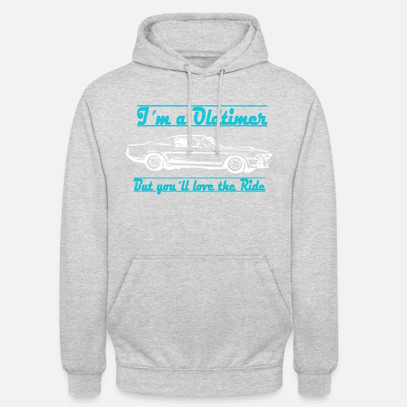 blanc oldtimer - Sweat-shirt à capuche unisexe - gris clair chiné