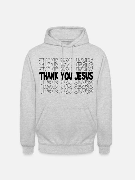 THANK YOU JESUS - Unisex Hoodie - light heather grey