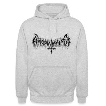 hakuna death metal logo - Unisex Hoodie - Hellgrau meliert - Vorne - Alina (178cm) & Michal (187cm)