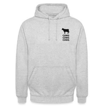Vache, vache, vache - Sweat-shirt à capuche unisexe - gris clair chiné - Devant - Alina (178cm) & Michal (187cm)