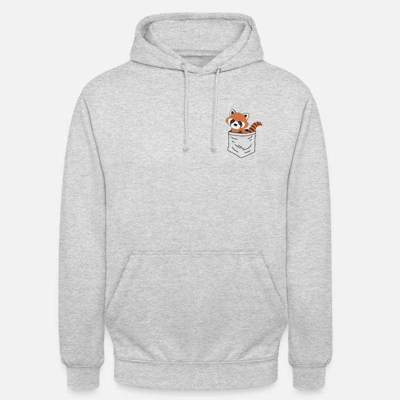 Petit panda - Sweat-shirt à capuche unisexe - gris clair chiné