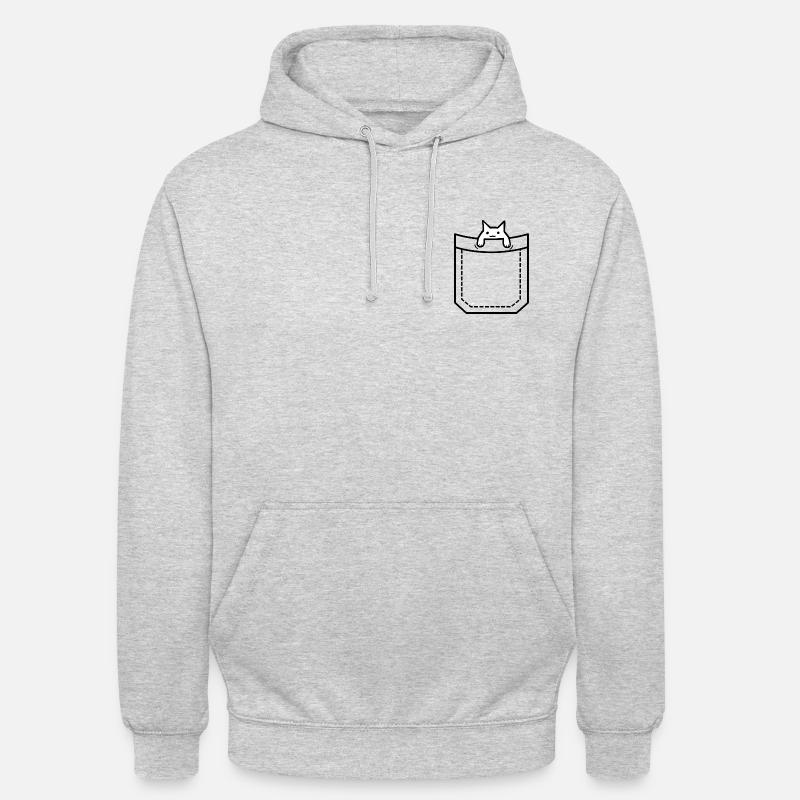 petits sacs chat - Sweat-shirt à capuche unisexe - gris clair chiné