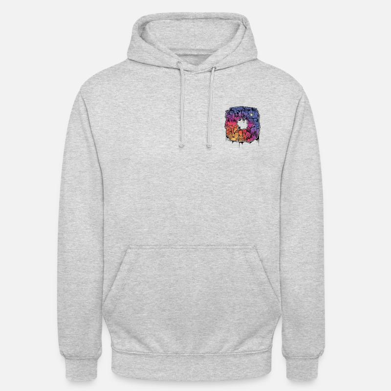 Instagram doodle logo - Sweat-shirt à capuche unisexe - gris clair chiné